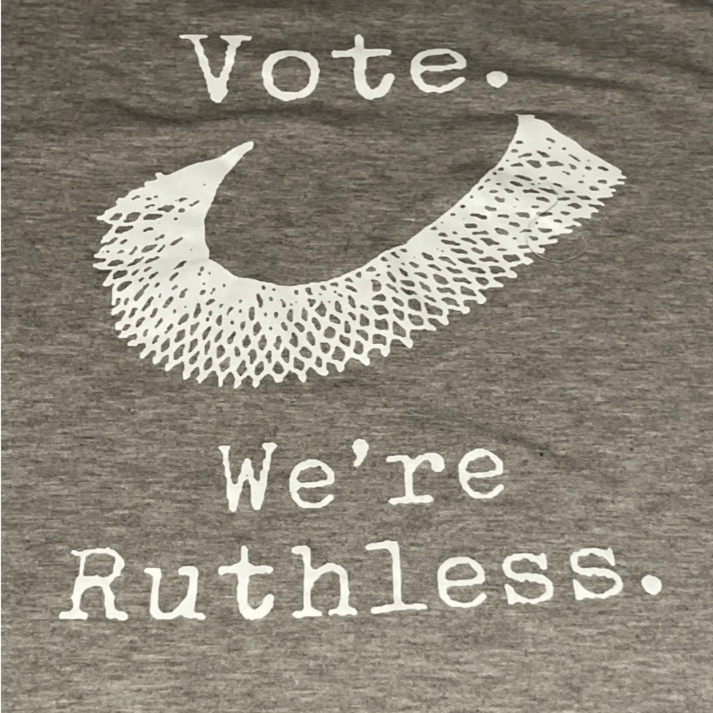 Vote. We're Ruthless Women's Long Sleeve Sweatshirt Size large RBG Ruth Ginsberg